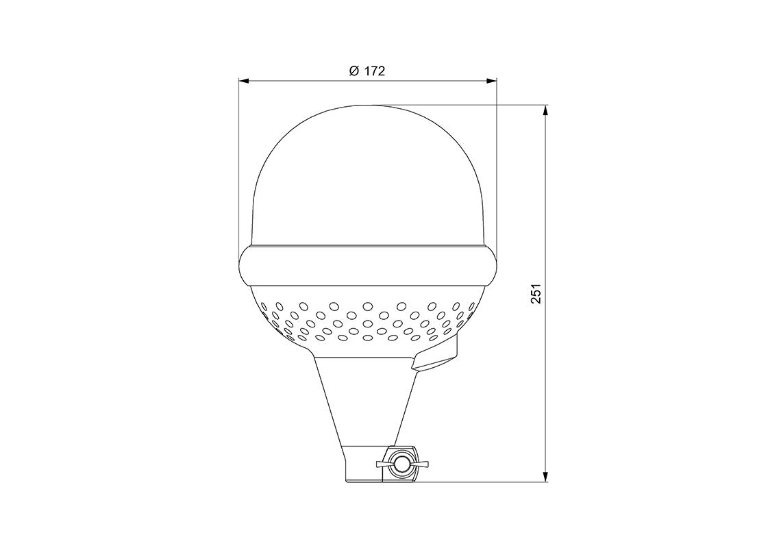 Gyrophare SATURNE FLEXIBLE, avec ampoules H1 12 et 24V fournies